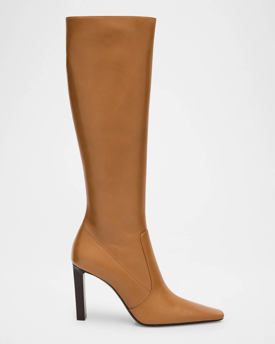 Francoise Smooth Leather Knee-High Boots